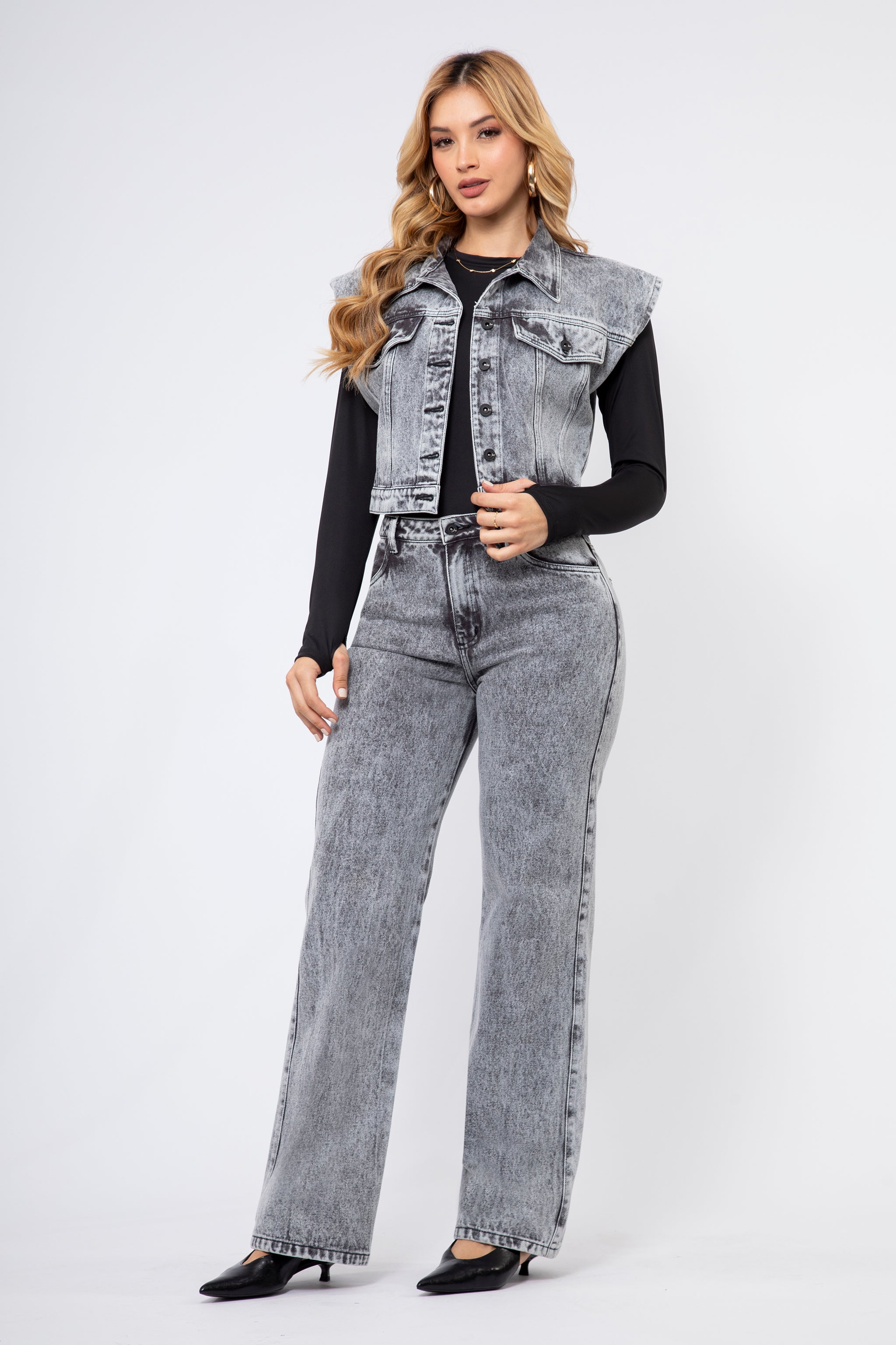 Ref Be 2712 Set en Denim Gris Humo