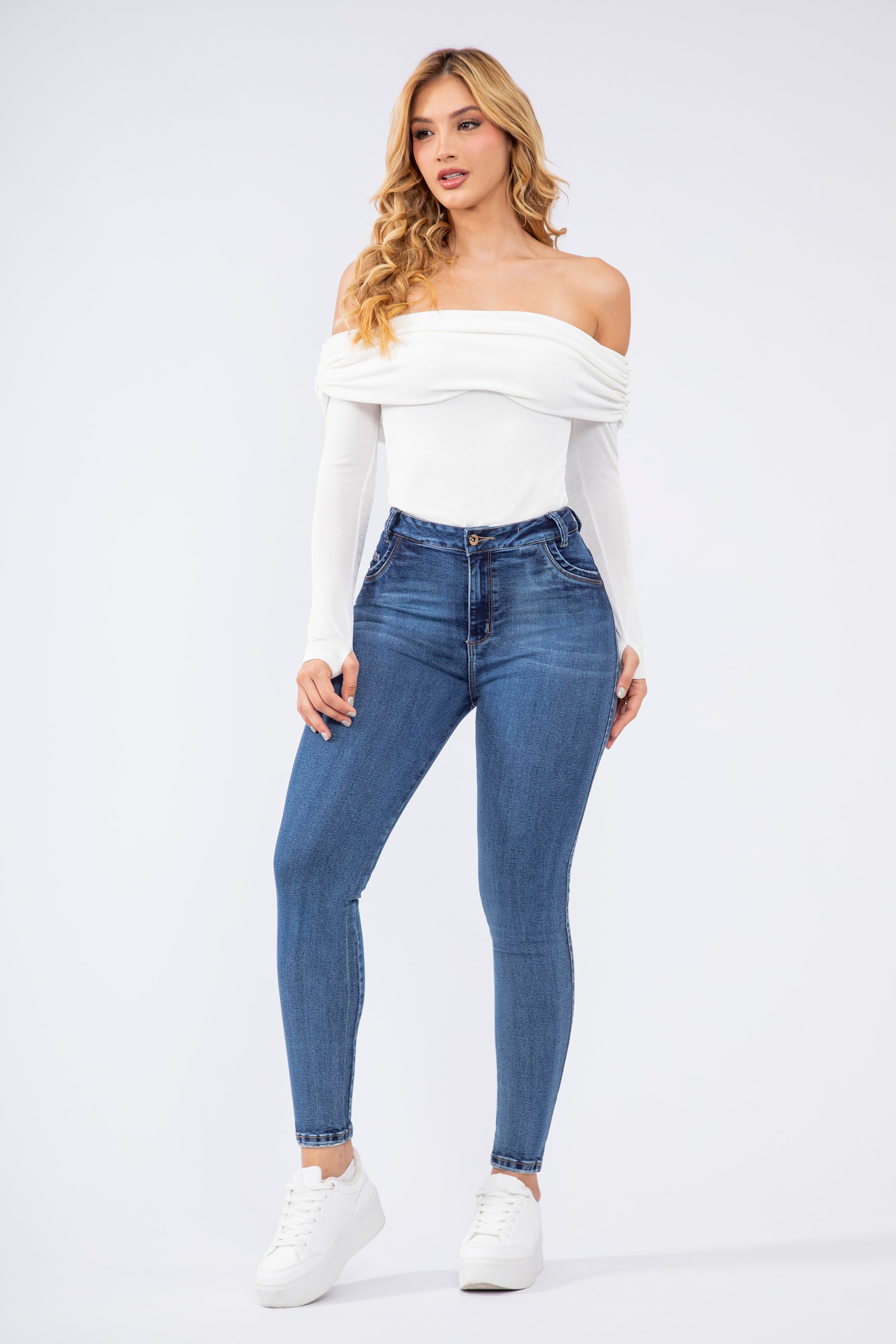 Ref Be 2717 Jean Skinny Tiro Alto