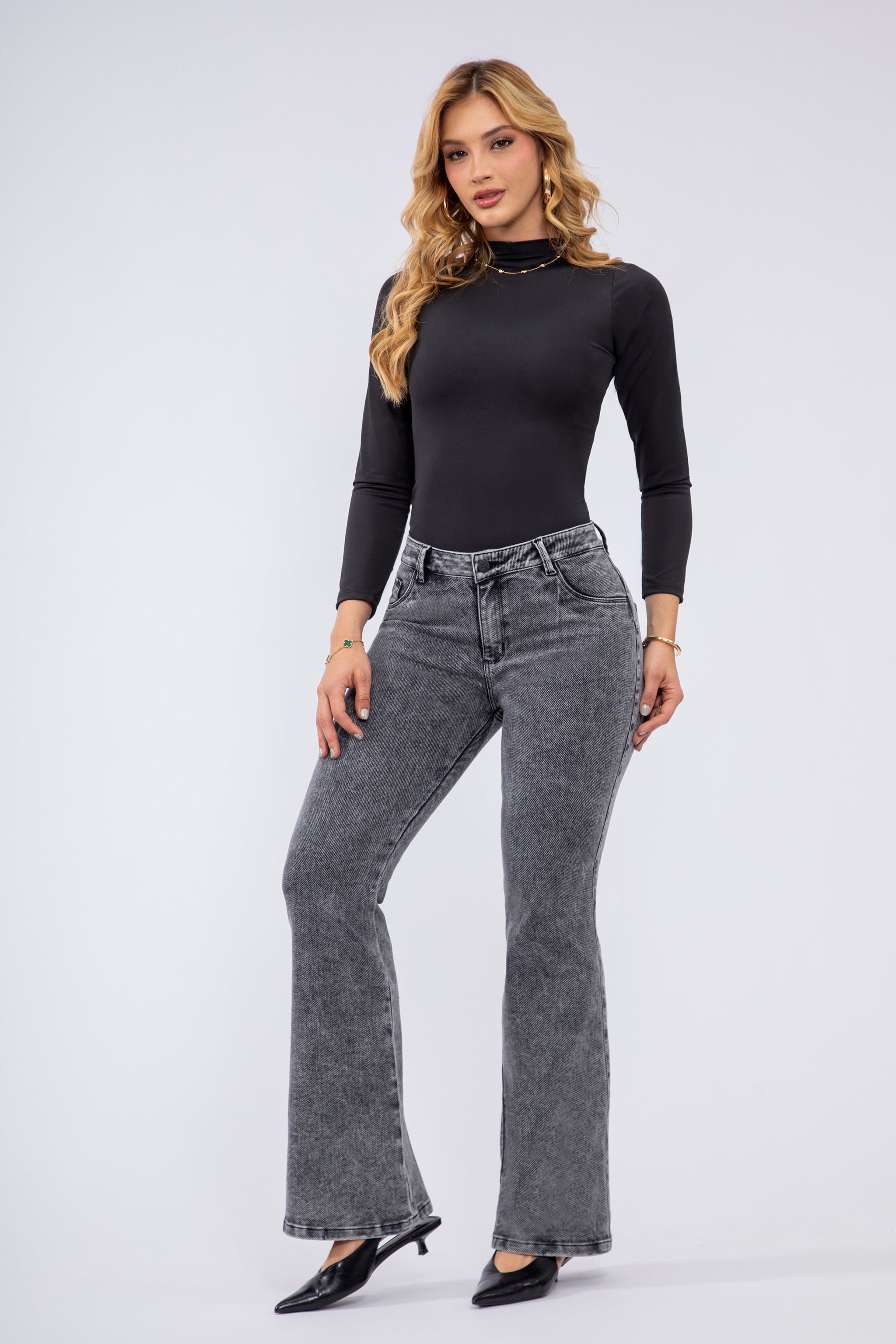 Ref Be 2810 Jean Jean Flare  Gris Humo