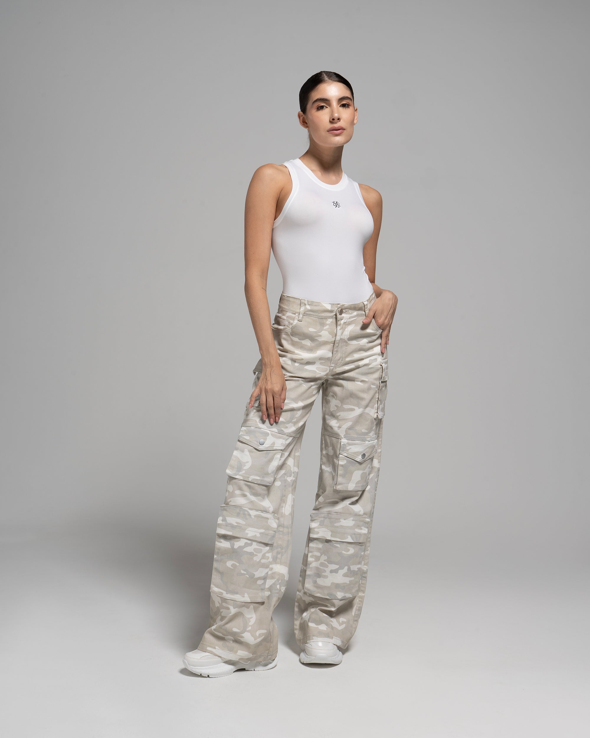 PANTALON CARGO CAMUFLADO CLARO