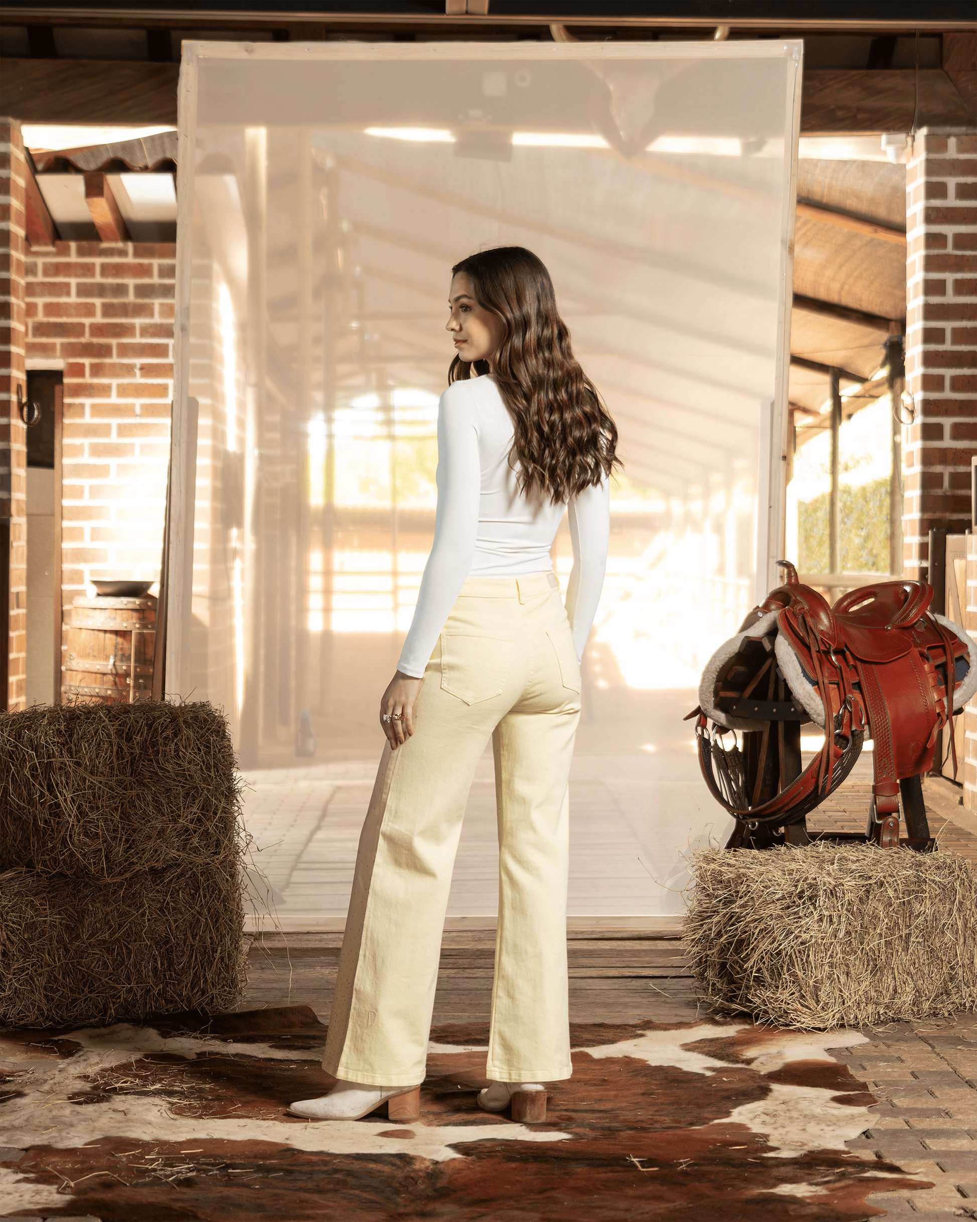 PANTALON WIDE BUTTER CON BRILLOS - UP FEMME