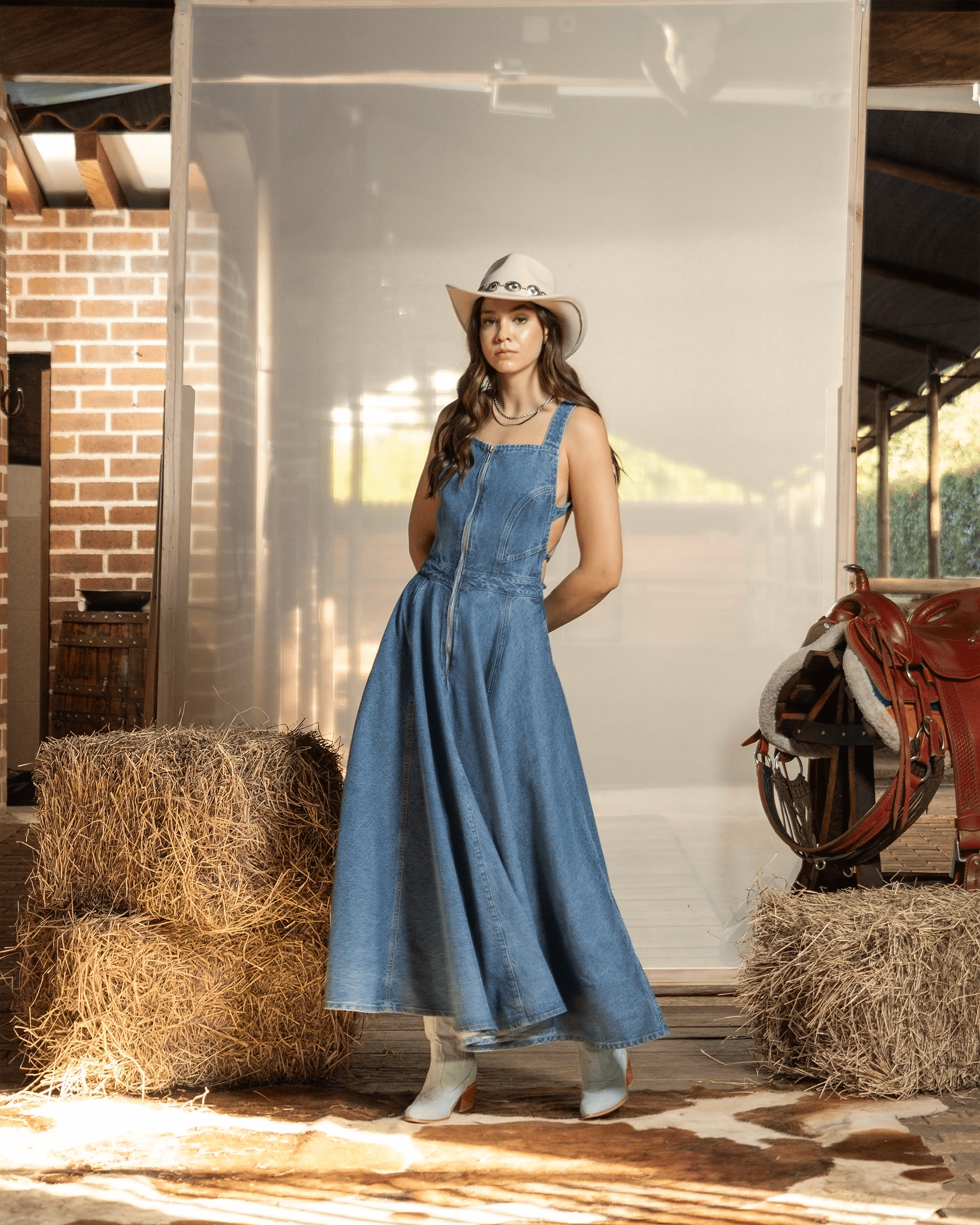 VESTIDO LARGO DENIM - UP FEMME