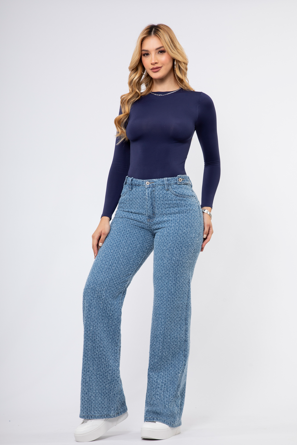 Ref. Be 2646 Jean Tiro Alto en Tejido Jacquards